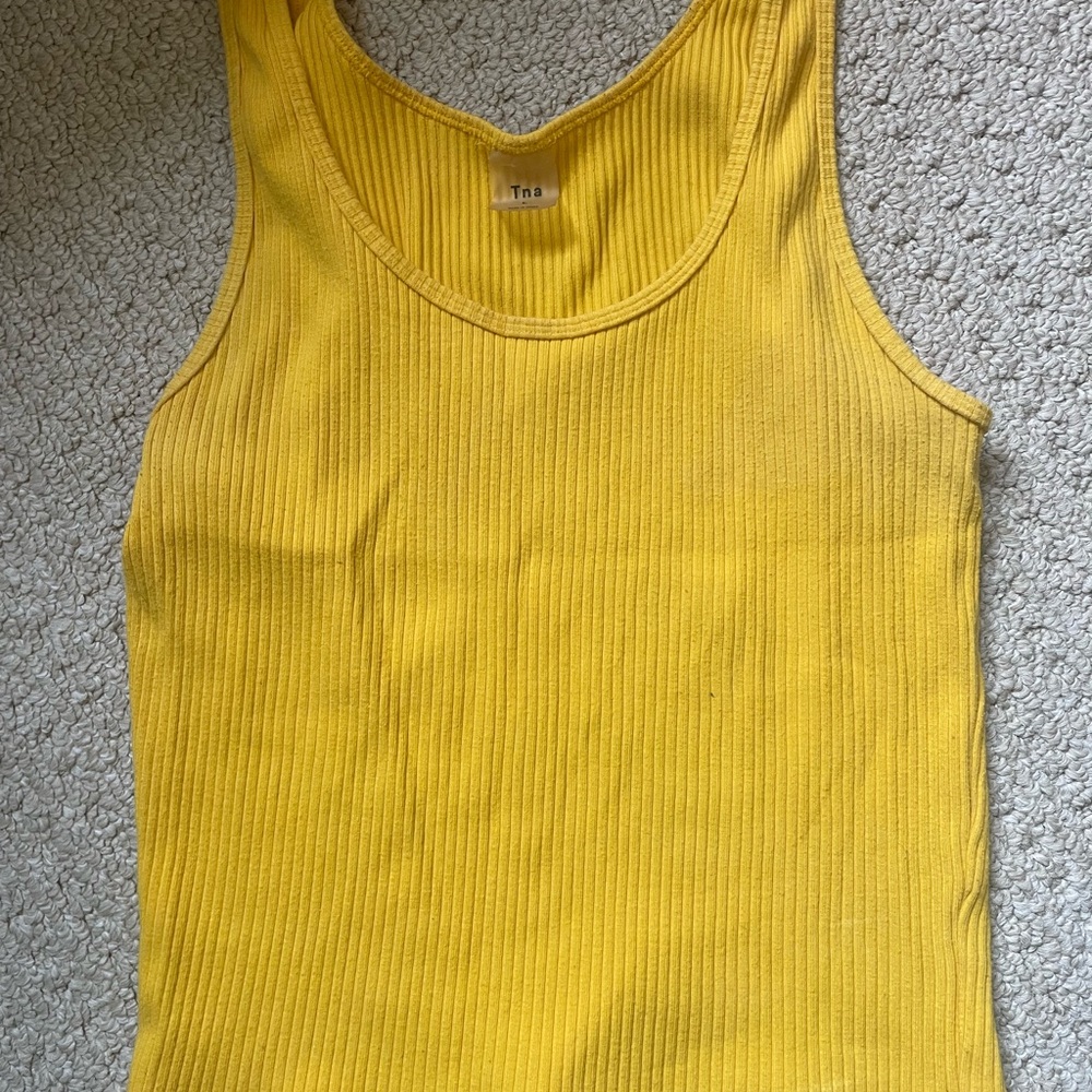 TNA Sunburst Yellow Ribbed Tank Top